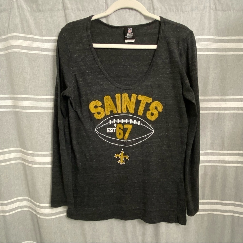 NFL New Orleans Saints Ladies Long Sleeve Fitted Tee Size L